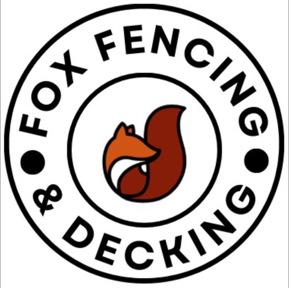 A round logo saying Fox Fencing & Decking with a minimalistic fox in the centre